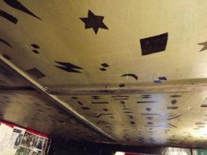 Ceiling decorated by John Lennon. Fake Egyptian style!