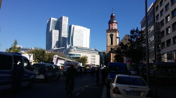 Frankfurt centre. Many interesting modern buildings.